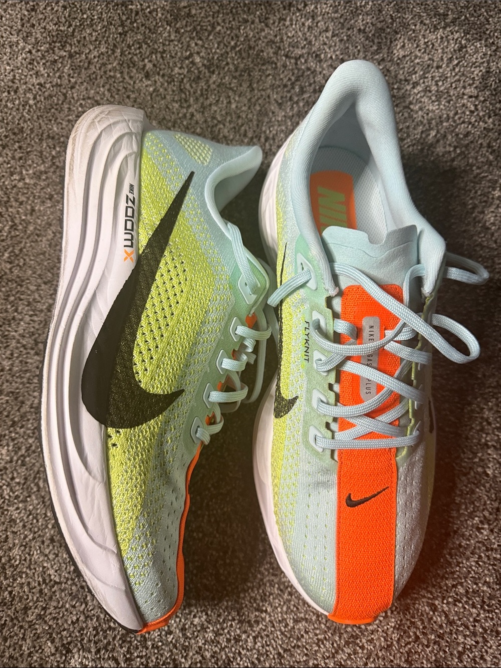 Nike Pegasus Light Blue & Neon Orange Zoom Running Shoes